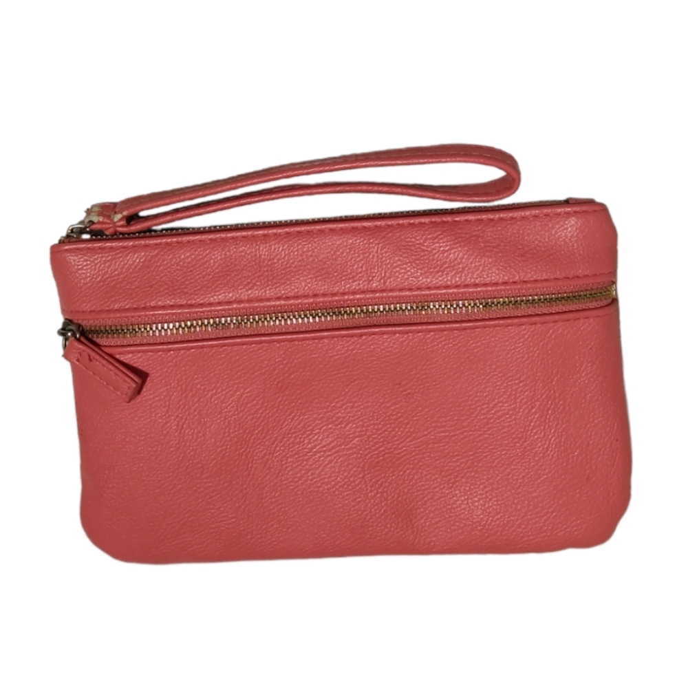 Apt. 9 Coral Double Zipper Pocket Wristlet w/ RFID Protection & Cord Charge Port